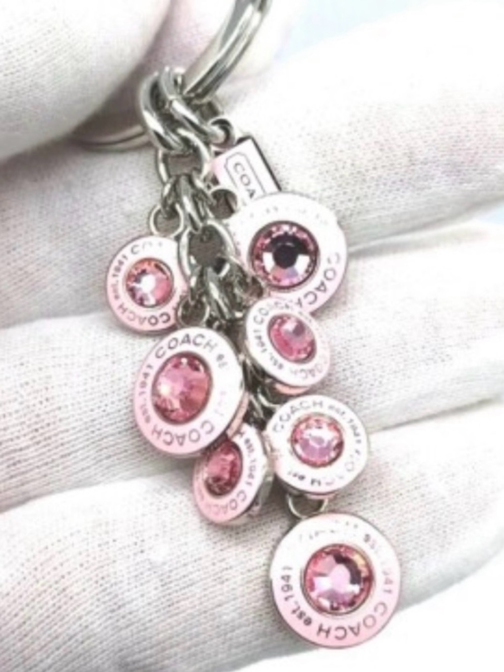 Coach Vintage Breast Cancer Awareness (BCA) multi-charm keychain. - Picture 2 of 2